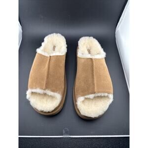 UGG CHESTNUT CLASSIC SHEEPSKIN GREENPORT SLIDE SLIPPERS, WOMEN US 7/ EUR 38 ~NEW